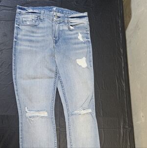 7 For All Mankind Light Blue Distressed Skinny Jeans